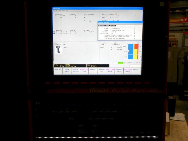 Mazak QTN 350-II CNC Lathe, 2008- 15″ Kitagawa Chuck, 4.6″ Through-Hole, Tool Pre-Setter
