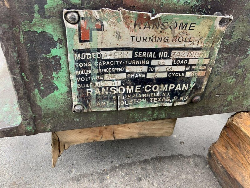 5 TON RANSOME MODEL AAIRR POWER &amp; RDLE ROLLERS: STOCK #81384