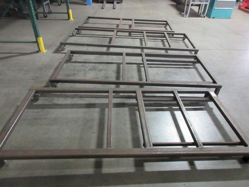 Heavy Duty Steel Flat Sheet Material Racks with Casters on one End (4pcs)- Auction Item