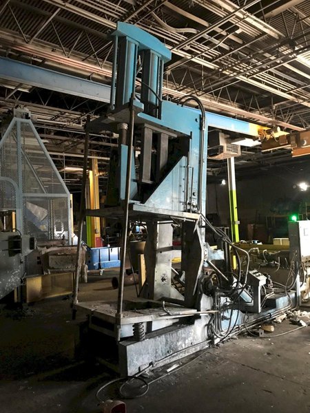 hall model hm6 molding machine s/n 1096 with hydraulics and controls with plc, 48&quot; x 48&quot; front platen, 45x48 rear platen