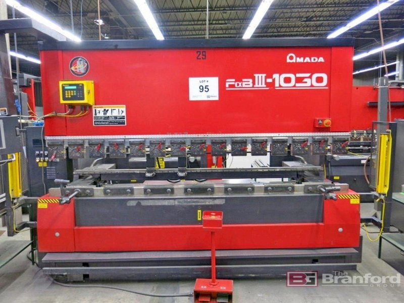 110 TON AMADA HYDRAULIC UP-ACTING PRESS BRAKE MODEL FBD-1030NT