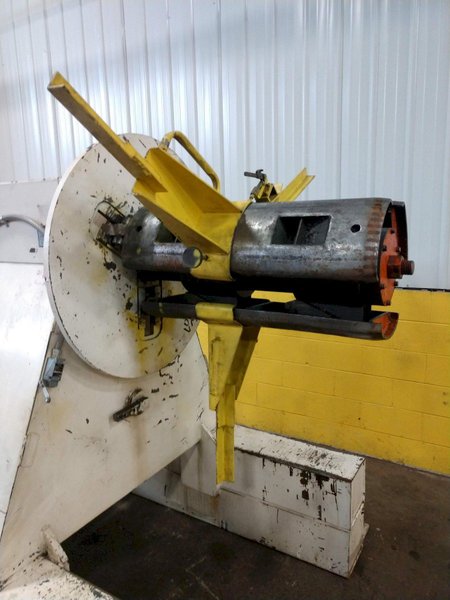 20,000 LB 10 TON X 36&quot; IOWA PRECISION MODEL #UCR20-36 MOTORIZED UNCOILER COIL REEL STOCK #3187