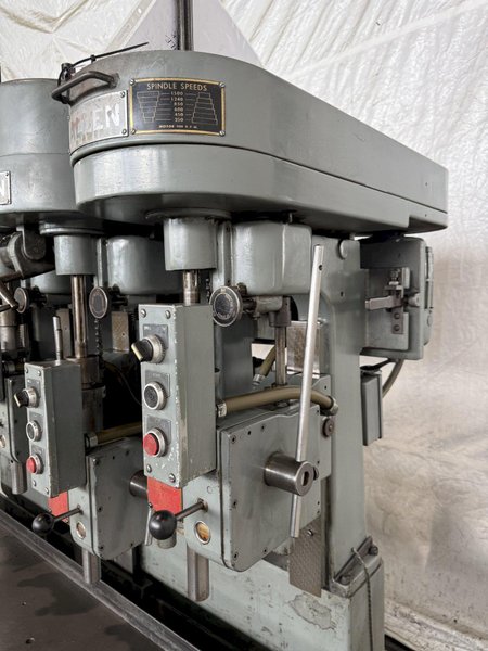 6-SPINDLE ALLEN VARIABLE-SPEED GANG DRILL PRESS. STOCK # 0550325