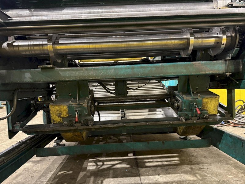 60" x 16 GAUGE IOWA MODEL #GAF60-6 COIL SLEAR (SLITTING &amp; CUT-TO-LENGTH) LINE, WITH UNCOILERS &amp; SIDE PUNCHING / NOTCHING: YOBRO #24552
