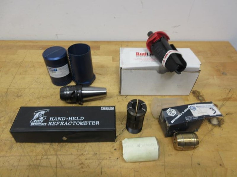 Schunk CAT40 3/4" Hydraulic Tool Holder, Redline 3/4" Shank Chip Fan, SM Bronze Bushing, Hainbuch RS40 Collet, Zebra Refractometer **All New In Packages**- Auction Item