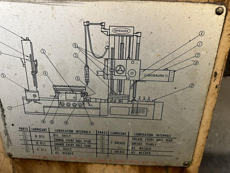 5&quot; SHIBAURA (TOSHIBA) MODEL #BFT-13 HORIZONTAL BORING MILL: STOCK #21783
