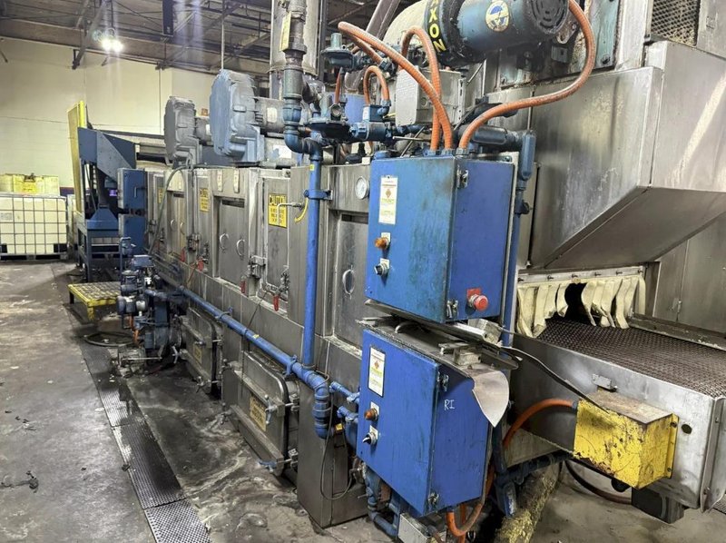24" WIDE BELT CAE RANSOHOFF 4-STAGE STAINLESS STEEL BELT CONVEYOR PARTS WASHER &amp; RUST INHIBITOR. STOCK # 0545226