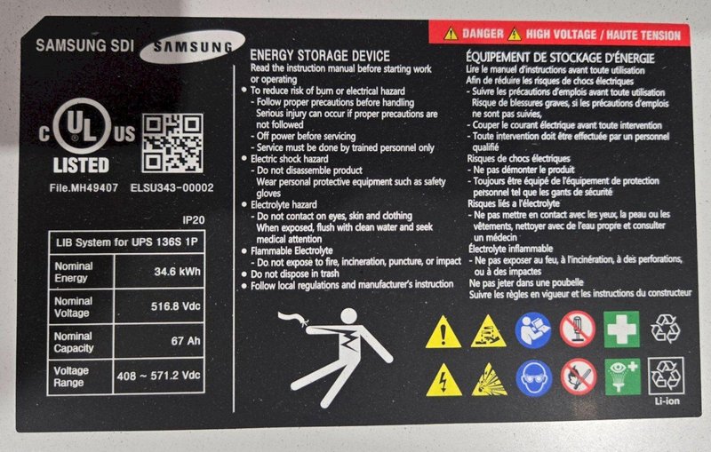 SAMSUNG 136S DATA CENTER UPS USED