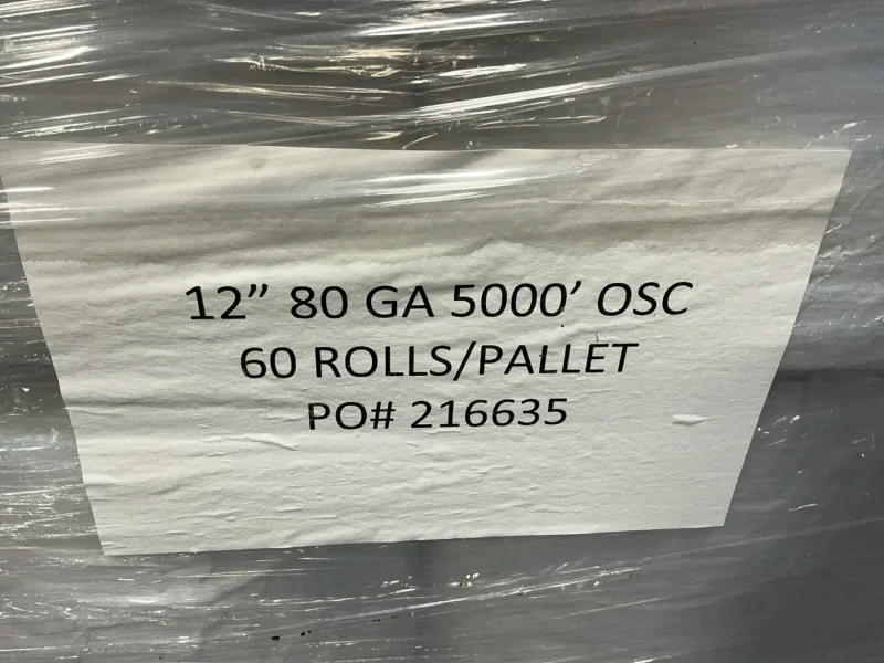 12” X 5000’ X 80 GA PACKING FILM
