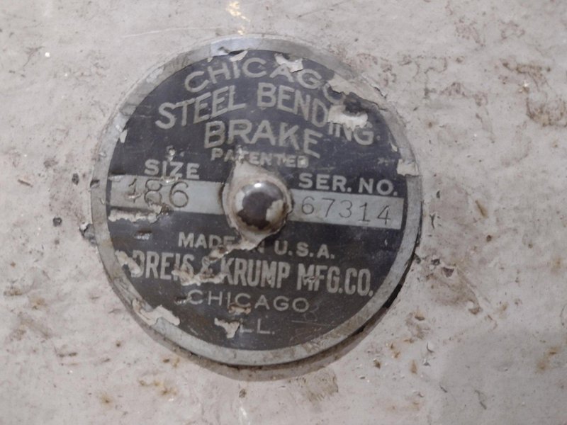 8&#039; x 1/4&quot; CHICAGO DREIS &amp; KRUMP POWERED APRON BRAKE: STOCK 23704