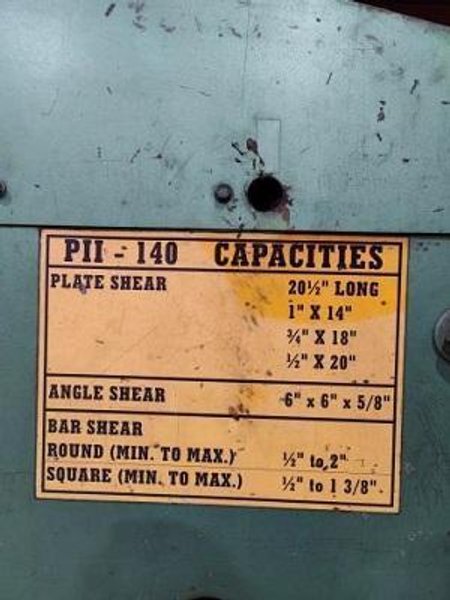 140 TON PIRANHA MODEL #PII HYDRAULIC IRONWORKER