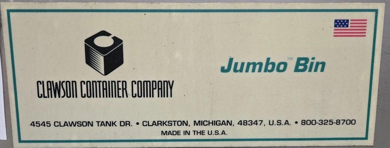 CLAWSON 450 GALLON STAINLESS STEEL IBC TANK USED