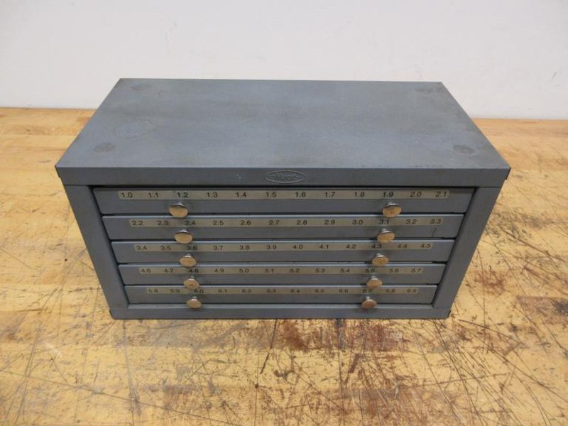 Huot 5-Drawer Metric Drill Index 1MM-6.9MM, No Contents- Auction Item