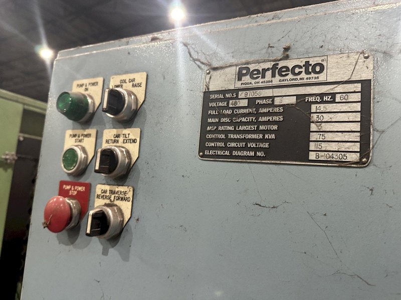 PERFECTO TRAVERSING HYDRAULIC UPENDER COIL CAR: STOCK #3808