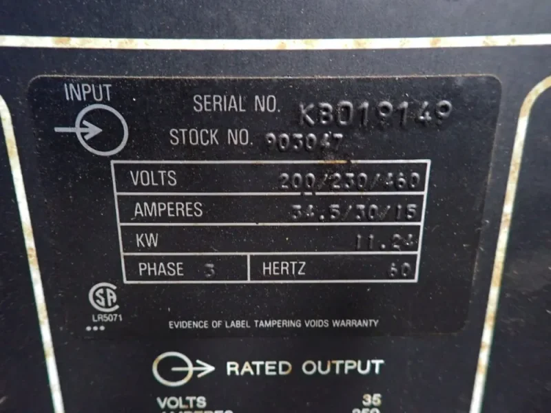 MILLER 250 AMPS WELDING POWER SOURCE  -  CP-250 TS
