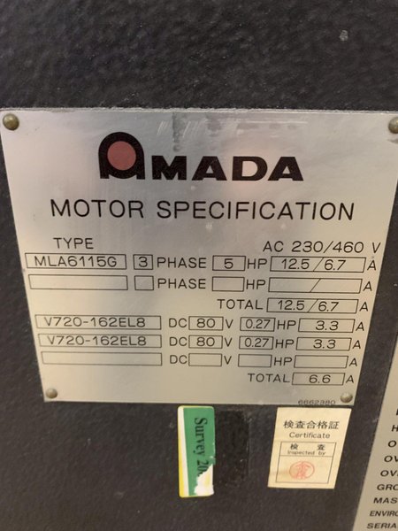 AMADA Model RG-3512 LD Upacting Hydraulic Press Brake, New 2006.