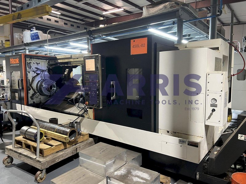 MAZAK QUICK TURN NEXUS 450, MODEL QTN 450-II CNC LATHE WITH 120" CENTERS AND 7" BAR CAPACITY