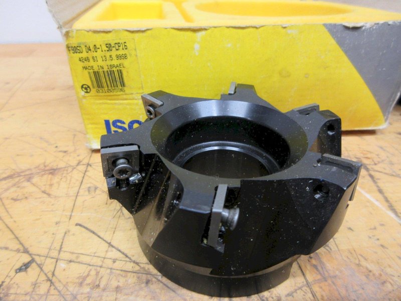 Inserted Shell Mills (3pcs), (1) Iscar D4 x 1.5" Square Insert New, (1) D4 x 1.5" Hex Insert New, (1) Used Sumitomo 3" x 1" x 45 Deg Square - Auction Item