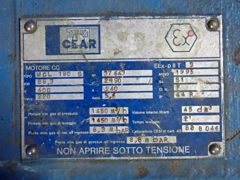 CEAR 118 HP MOTOR  -  MGL 180 S
