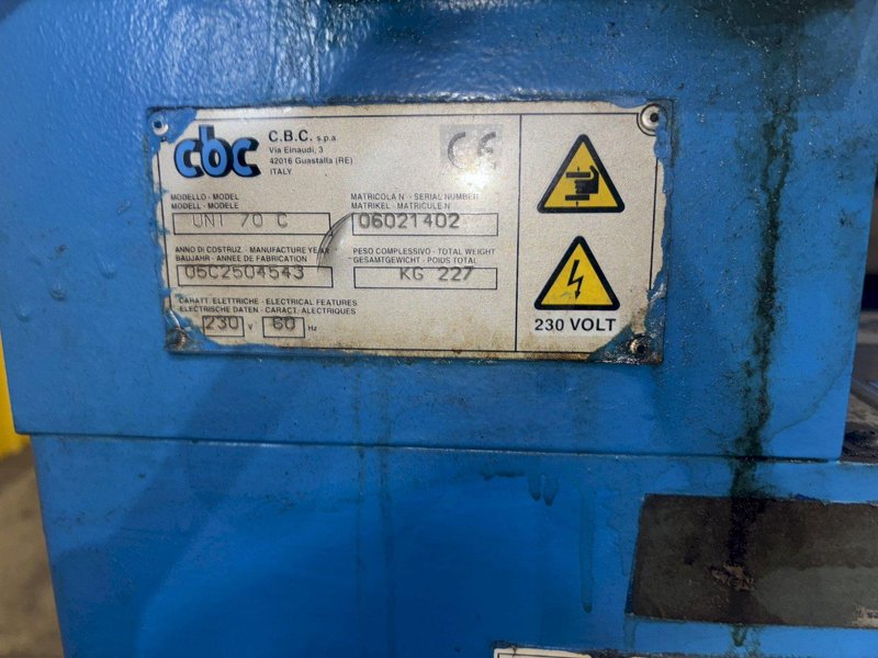 2-1/8&quot; CBC ALTA TECHNOLOGIA MODEL #UNI-70C ELECTRIC TUBE BENDER W/ MANDREL TABLE: YOBRO #23826