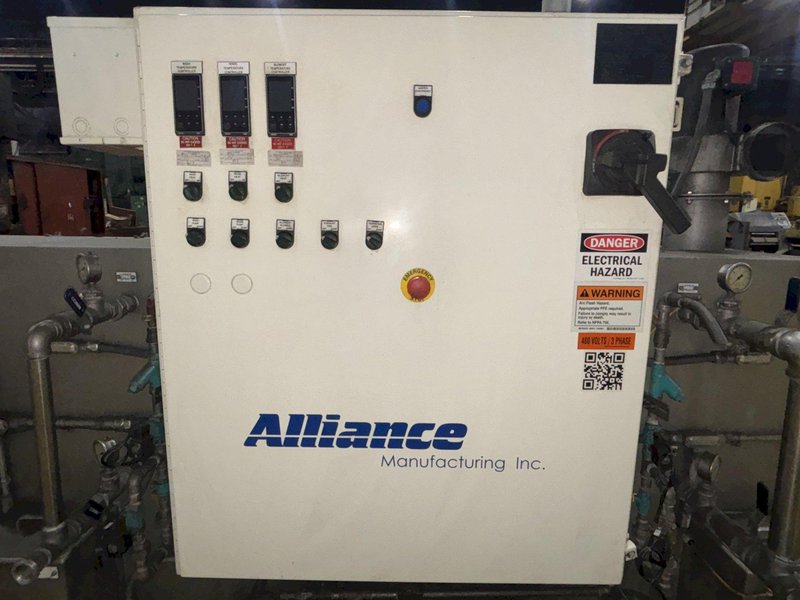 14&quot; W X 10&quot; H 2019 ALLIANCE AQUAMASTER CB-1400E STAINLESS STEEL CONVEYOR BELT 3 STAGE PARTS WASHER: STOCK #23104