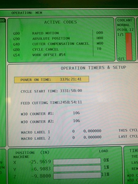 Haas VF-4B APC VMC, 2008 – Pallet Changer, TSC, Chip Auger