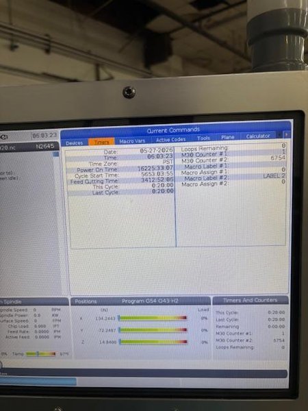 Haas GM-2 CNC Vertical Gantry Mill, 145" x 72" x 22", 15K RPM, 30 ATC, Probing, TS Coolant, Vacuum Table, High Speed Machining