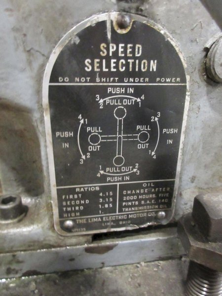 Lima 5HP Electric Motor with 4 Speed Gearbox and 4 Place 7" Diameter Pulley- Auction Item