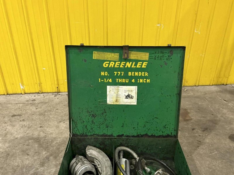 1.25" TO 4" GREENLEE MODEL #777 PORTABLE HYDRAULIC TUBE &amp; PIPE BENDER: STOCK #21222