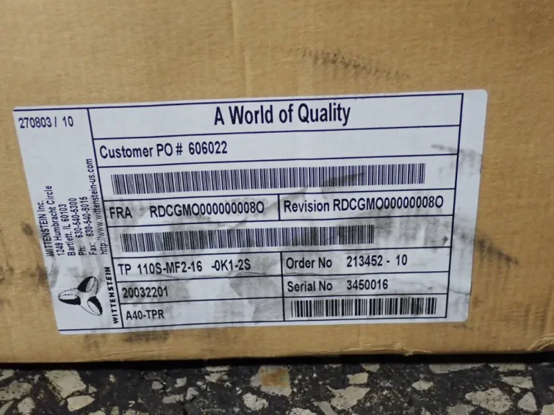 WITTENSTEIN PLANETARY GEAR REDUCER  -  TP 110S-MF2-16 -0K1-2S