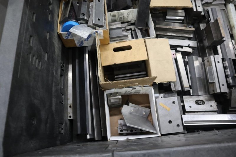 Amada Press Brake Die Segments, Ram Clamps and More in Crate- Auction Item
