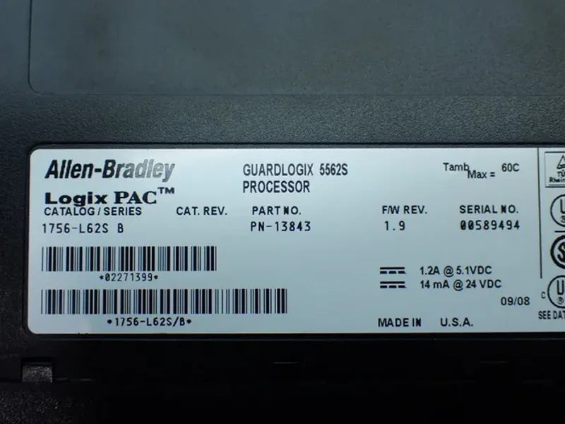 ALLEN-BRADLEY 10 SLOT CHASSIS W/PROCESSOR AND I/O MODULES  -  1756-A10