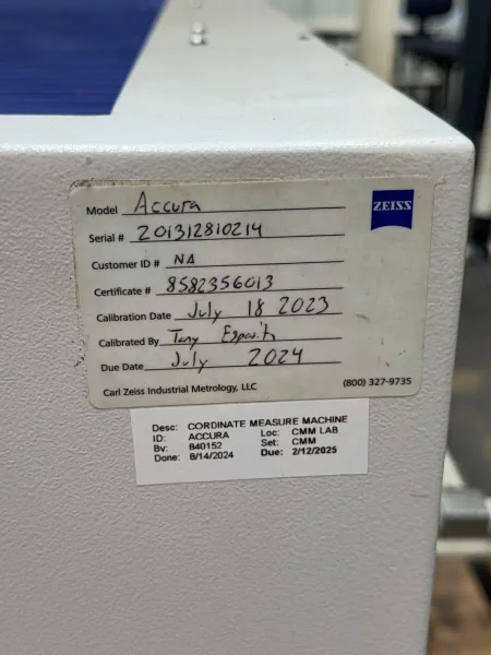2013 Zeiss Accura Mass 16.42.14 Coordinate Measuring Machine