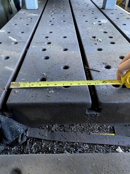 38&quot; x 122&quot; x 8.5&quot; T-SLOTTED FLOOR PLATE. STOCK # 1161420