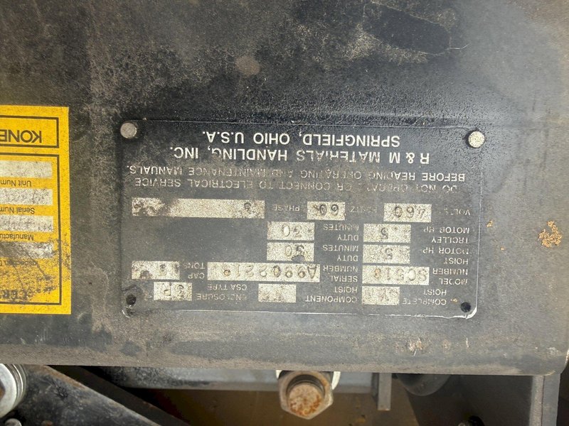 5 TON R&amp;M MATERIAL HANDLING SPACE MASTER II HOIST W/ A FRAME GANTRY CRANE: YOBRO #24621