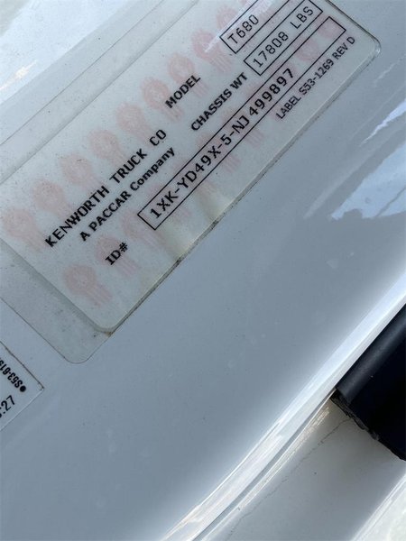 2022 Kenworth T680 1XKYD49X5NJ499897