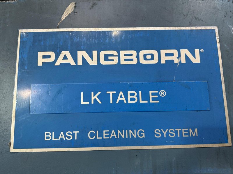 72” PANGBORN MODEL #6LK-7 ROTARY TABLE SHOT BLAST MACHINE, ONLY 962 HOURS: YOBRO #25200