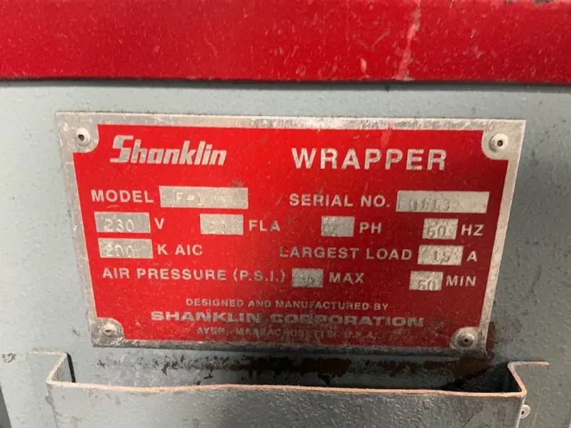 Shanklin Corporation 14” And 20” Conveyor Belts / 90 Psi Max Side Sealer Wrapper - F-1