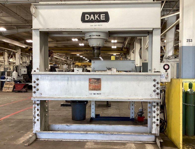 1973  300 TON DAKE H-FRAME ELECTRIC HYDRAULIC PRESS USED