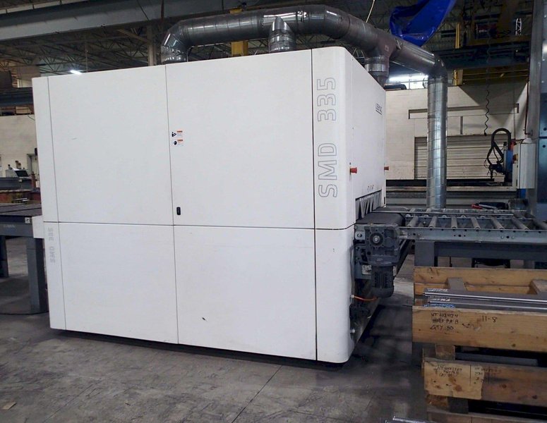 Lissmac Steelmaster SMD 335 REE-S Deburring Edge Rounding Finishing Grinder, 2022 – 53″ Width, Vacuum Table, 3 Aggregate, Conveyor Brush