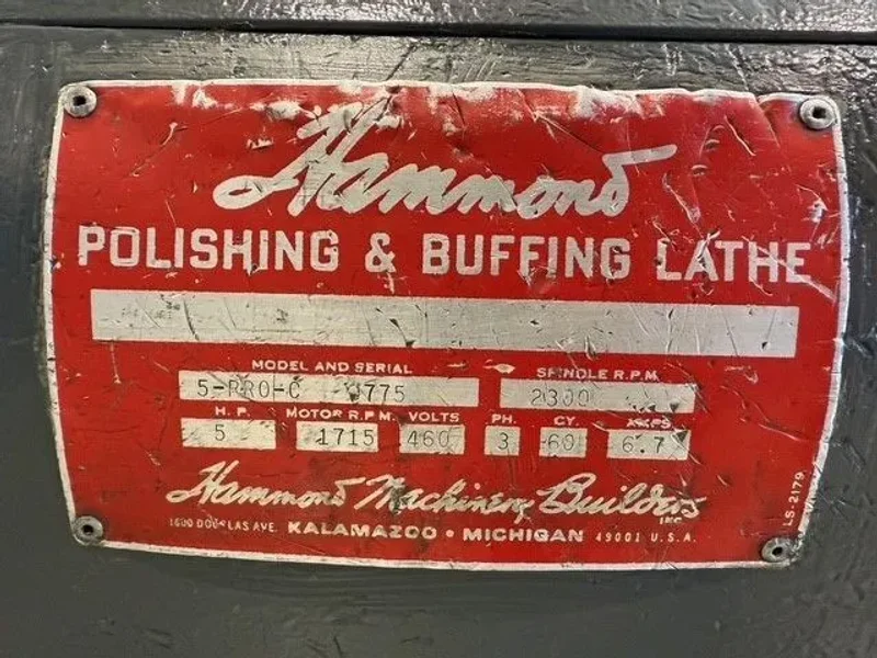 HAMMOND HD Double End Buffer Polisher (2) 5 H.P. USA #7153