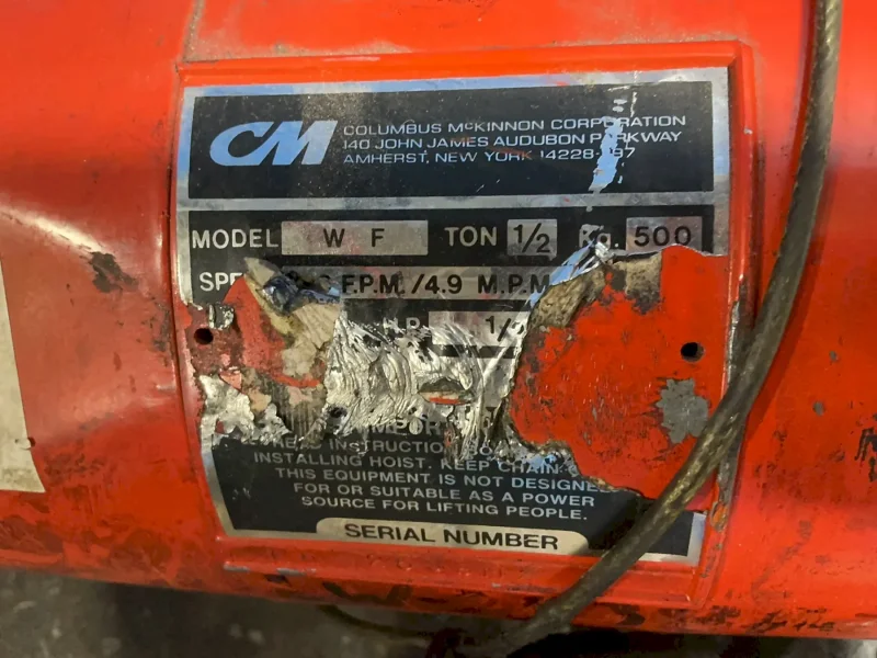 CM 1/2 TON ELECTRIC CHAIN HOIST   -  WF