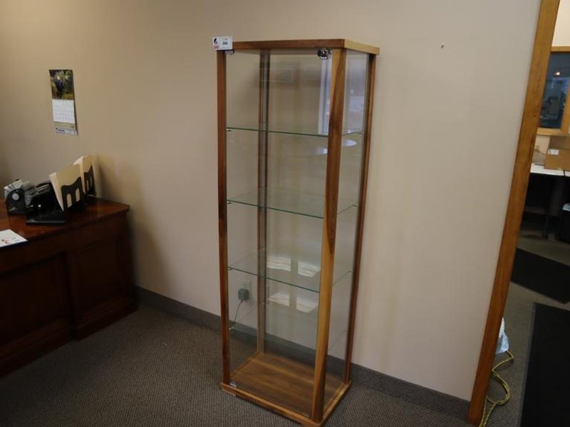 Glass Shelving Display Case with Lock and Key- Auction Item