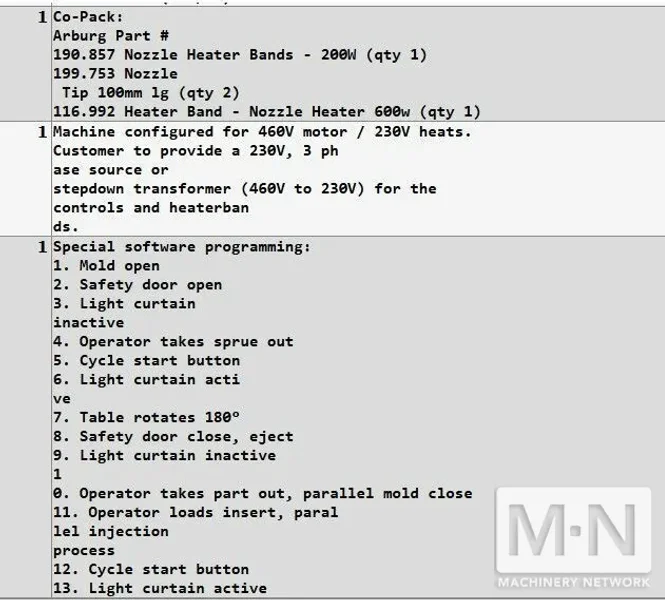 100 TON 3.4 OZ ARBURG MODEL 1200T-1000-290 VERTICAL CLAMP  INJECTION MOLDING MACHINE MFG 2022 * LOW HOURS