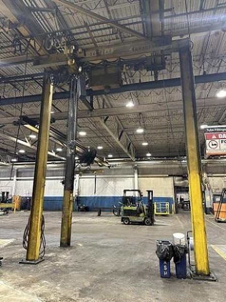 3 TON X 14' WIDE X 130' LONG MPH/BUDGIT OVERHEAD FREE STANDING BRIDGE CRANE