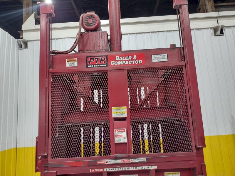 30&quot; x 60&quot; PTR PHILADEPHIA TRAMRAIL MODEL #2300HD VERTICAL HYRAULIC CARDBOARD BALER COMPACTOR: STOCK #23413