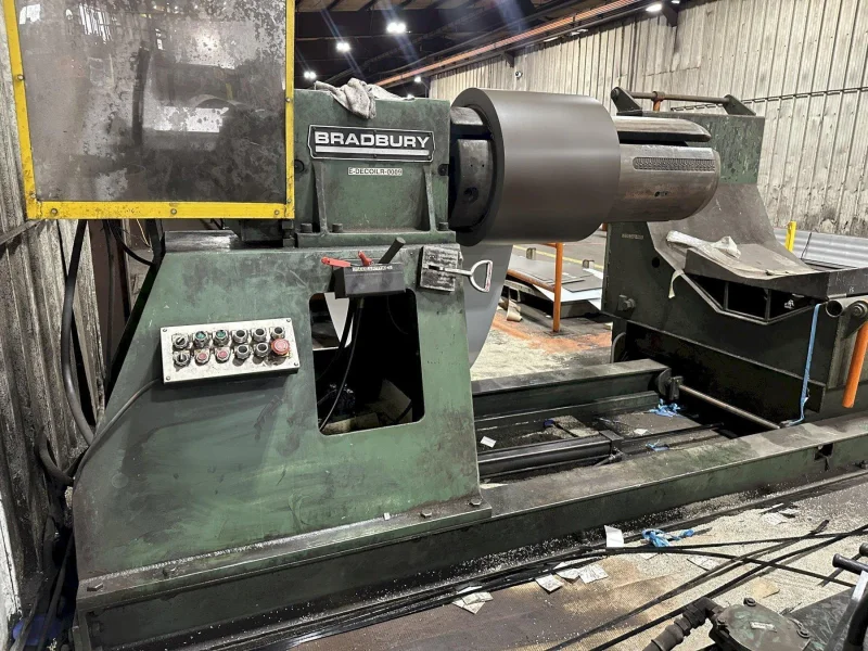 20,000 LBS X 48" BRADBURY POWERED UNCOILER &amp; COIL CAR STOCK# 4407