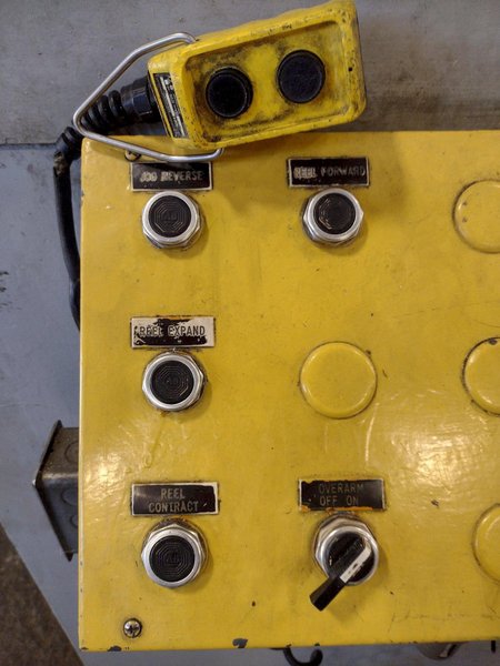 20,000 LB 10 TON X 48&quot; RED BUD (RBI) MOTORIZED COIL REEL / UNCOILER &amp; STRAIGHTENER FEED LINE: STOCK #15277