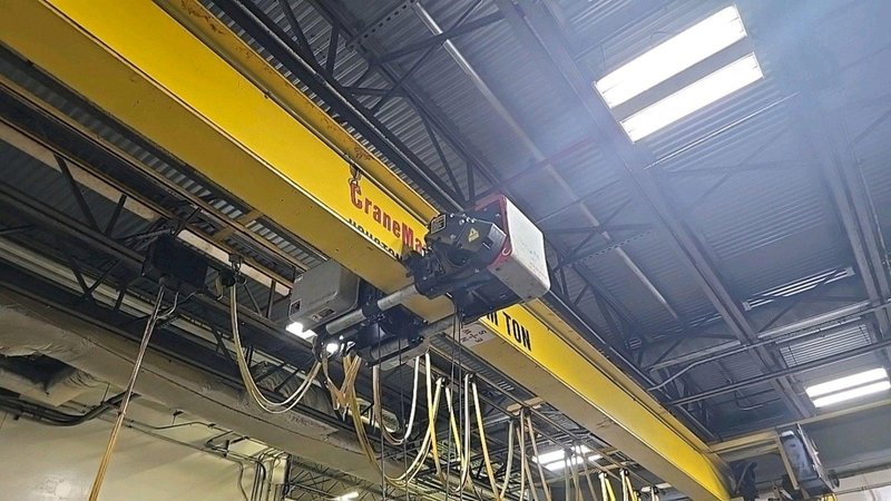 3 TON X 35' CRANEMANN SINGLE GIRDER OVERHEAD BRIDGE CRANE W/ KONECRANES ELECTRIC HOIST: STOCK #23443