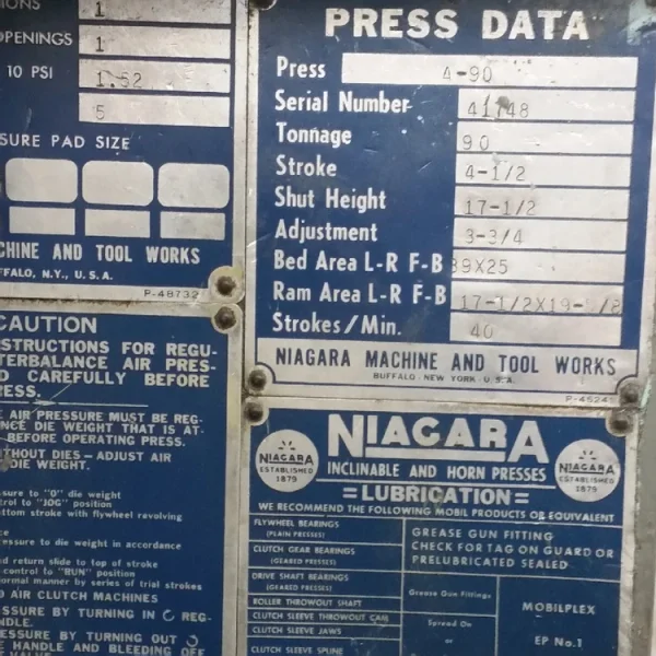 NIAGARA A-90 | Presses, Stiles Type